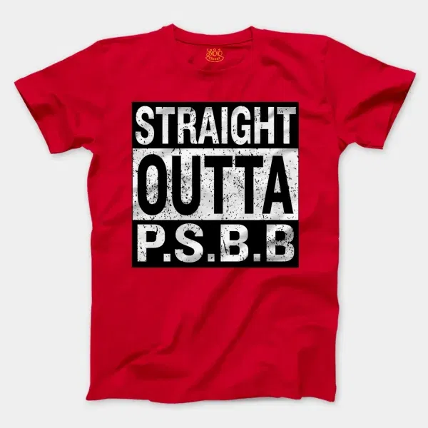 Straight Outta Psbb Men/Unisex T-Shirt in Red Color