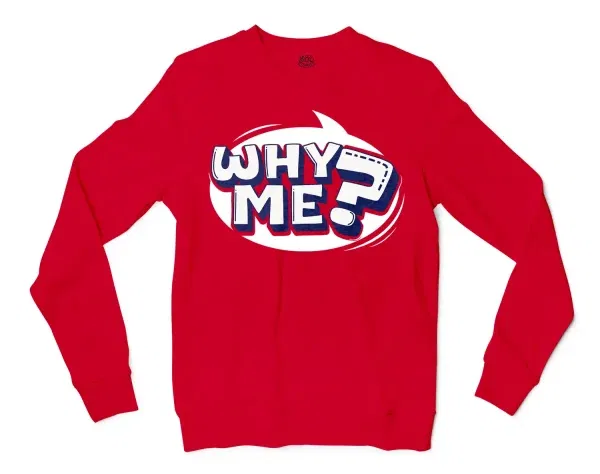 Why Me? Men/Unisex Long Sleeve T-Shirt in Red Color