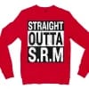 Straight Outta Srm University Men/Unisex Long Sleeve T-Shirt in Red Color
