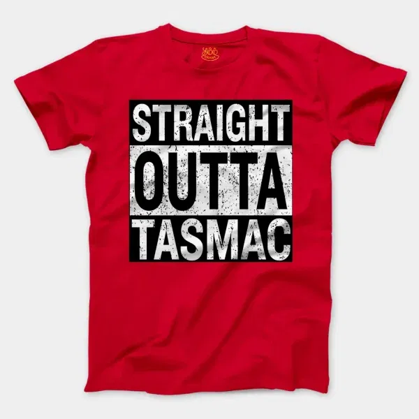 Straight Outta Tasmac Men/Unisex T-Shirt in Red Color