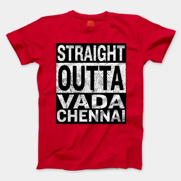 Straight Outta Vada Chennai Men/Unisex T-Shirt in Red Color