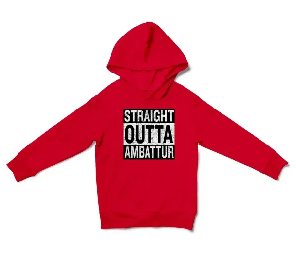 Straight Outta Ambattur Unisex Youth Hoodie in Red Color