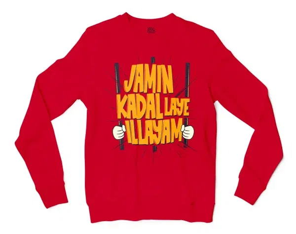 Jamin, Kadal Laye Illayam Men/Unisex Long Sleeve T-Shirt in Red Color