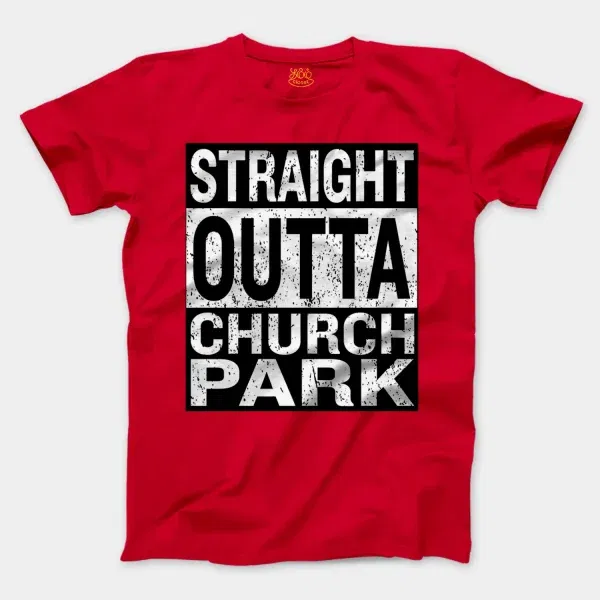 Straight Outta Church Park Men/Unisex T-Shirt in Red Color