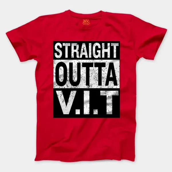 Straight Outta Vit Men/Unisex T-Shirt in Red Color