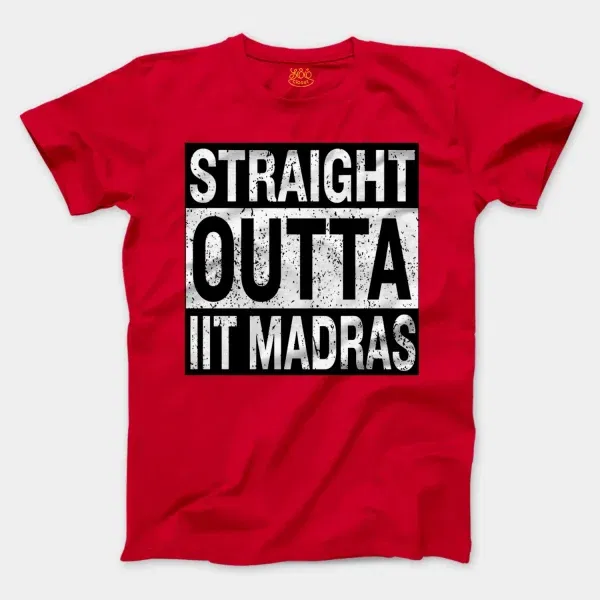 Straight Outta Iit Madras Men/Unisex T-Shirt in Red Color