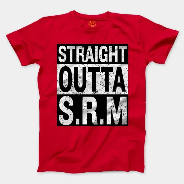 Straight Outta Srm University Men/Unisex T-Shirt in Red Color