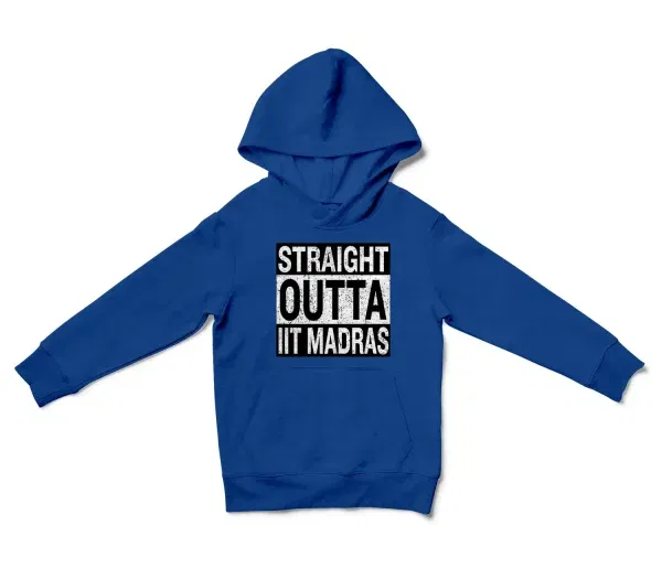 Straight Outta Iit Madras Unisex Youth Hoodie in Royal Color