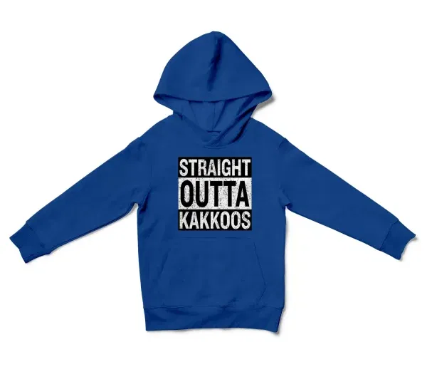 Straight Outta Kakkoos Unisex Youth Hoodie in Royal Color