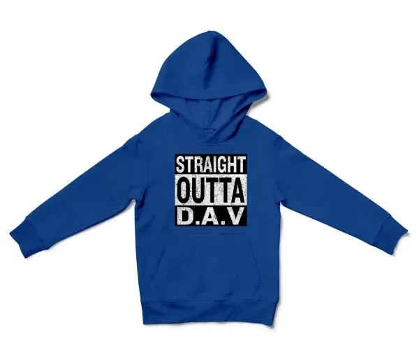 Straight Outta Dav Unisex Youth Hoodie in Royal Color