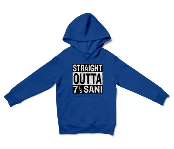 Straight Outta Sani - English Unisex Youth Hoodie in Royal Color