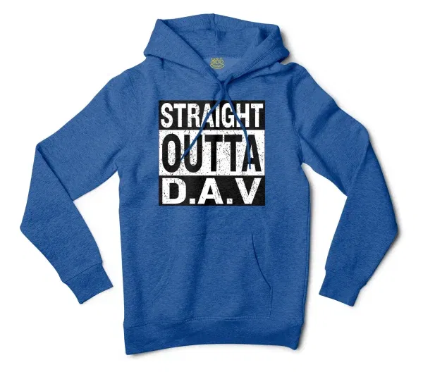 Straight Outta Dav Men/Unisex Hoodie in Royal Heather Color