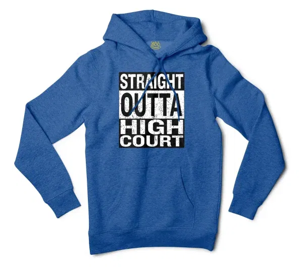 Straight Outta High Court Men/Unisex Hoodie in Royal Heather Color