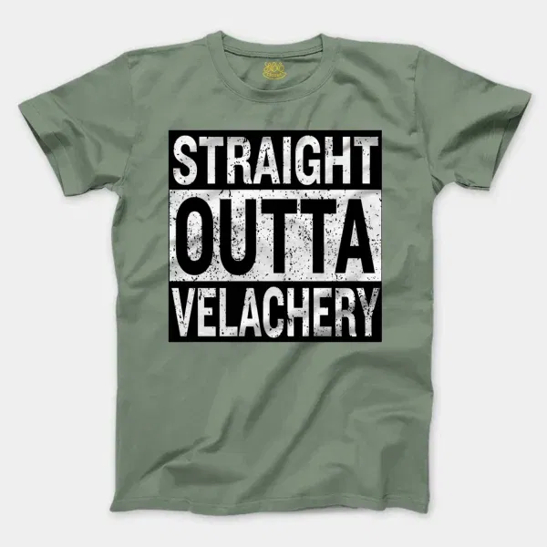 Straight Outta Velachery Men/Unisex T-Shirt in Sage Color