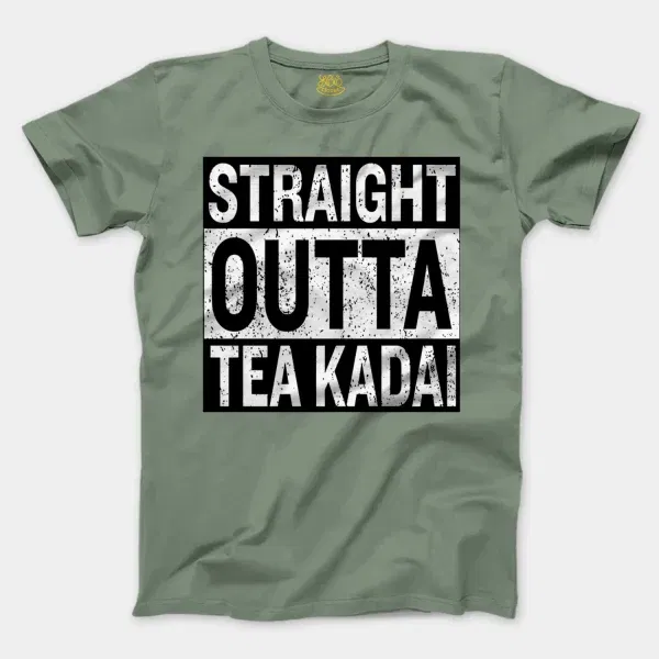 Straight Outta Tea Kadai Men/Unisex T-Shirt in Sage Color