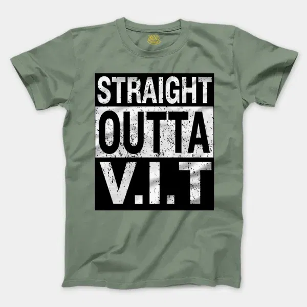 Straight Outta Vit Men/Unisex T-Shirt in Sage Color