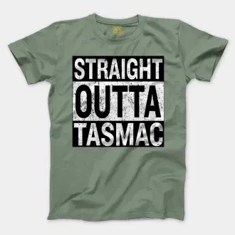 Straight Outta Tasmac Men/Unisex T-Shirt in Sage Color