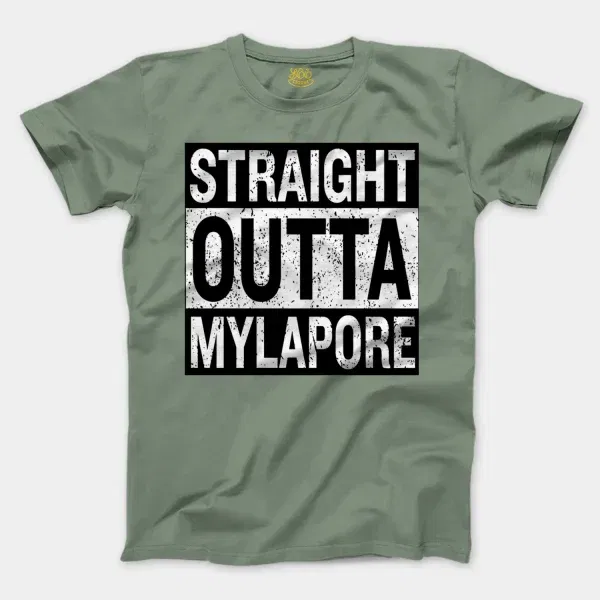 Straight Outta Mylapore Men/Unisex T-Shirt in Sage Color