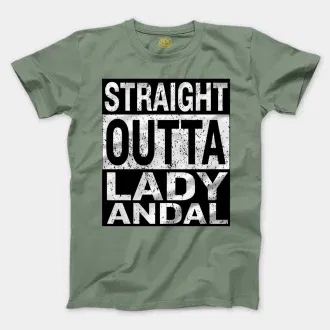 Straight Outta Lady Andal Men/Unisex T-Shirt in Sage Color