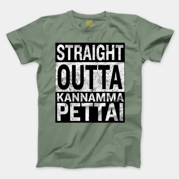 Straight Outta Kannamma Pettai Men/Unisex T-Shirt in Sage Color