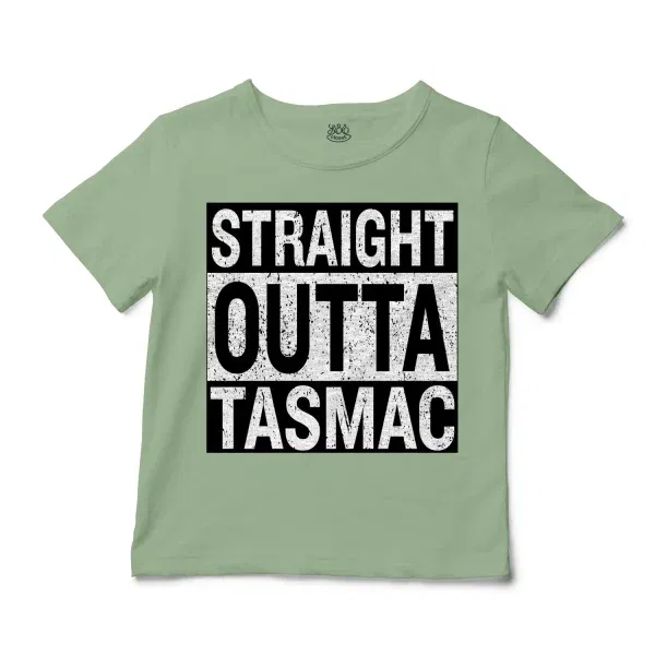 Straight Outta Tasmac Unisex Toddler T-Shirt in Sage Color