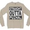 Straight Outta Puzhal Men/Unisex Long Sleeve T-Shirt in Sand Color