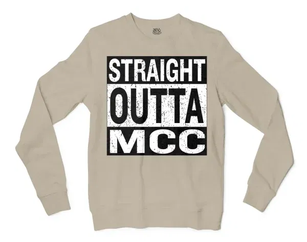 Straight Outta Mcc Men/Unisex Long Sleeve T-Shirt in Sand Color