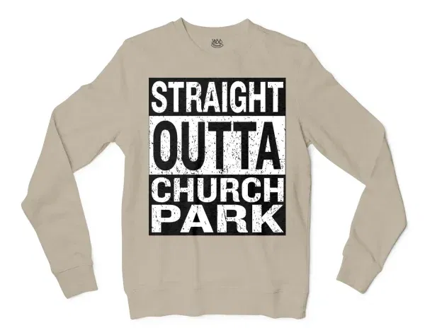 Straight Outta Church Park Men/Unisex Long Sleeve T-Shirt in Sand Color