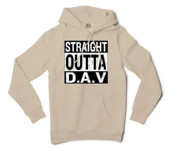 Straight Outta Dav Men/Unisex Hoodie in Sandstone Color