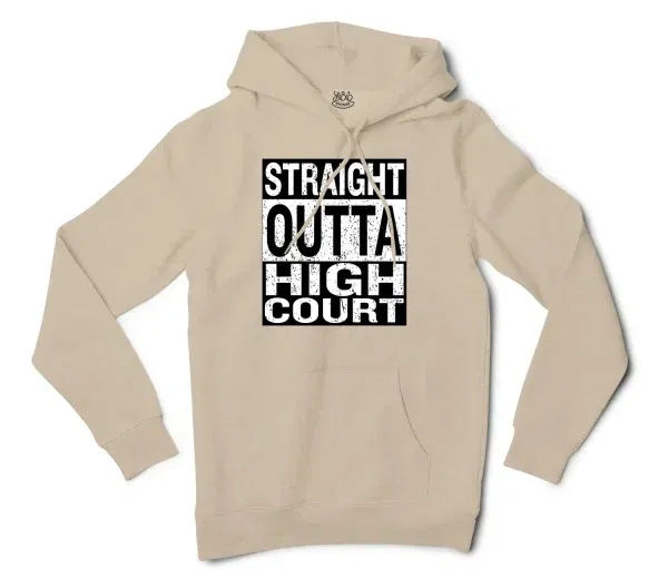 Straight Outta High Court Men/Unisex Hoodie in Sandstone Color