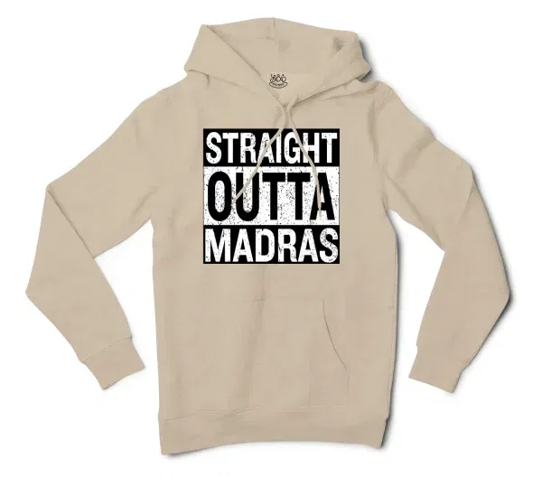 Straight Outta Madras Men/Unisex Hoodie in Sandstone Color