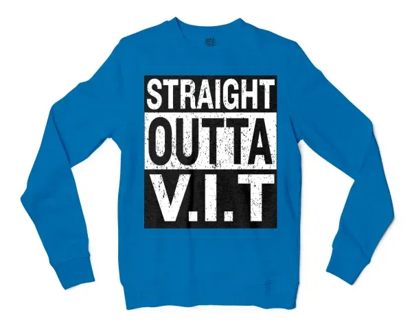 Straight Outta Vit Men/Unisex Long Sleeve T-Shirt in Sapphire Color