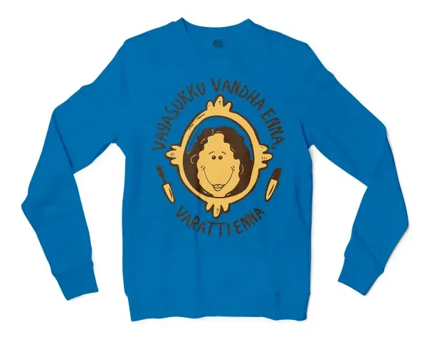 Vayasuku Vantha Enna Varati Enna Men/Unisex Long Sleeve T-Shirt in Sapphire Color