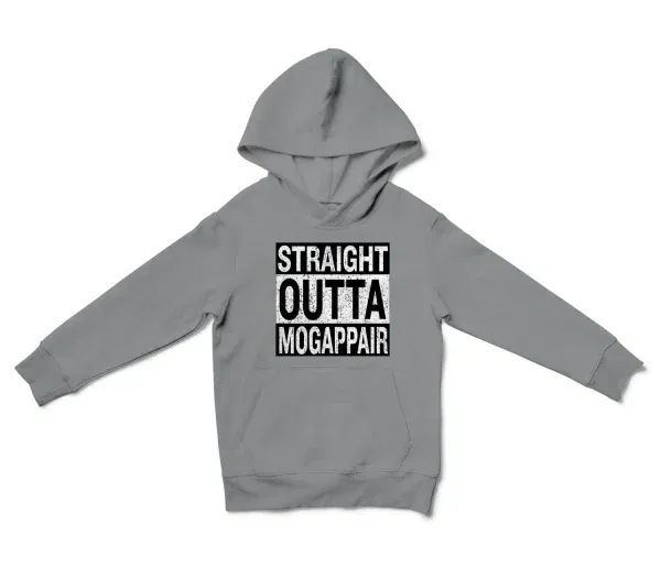 Straight Outta Mogappair Unisex Youth Hoodie in Sport Grey Color