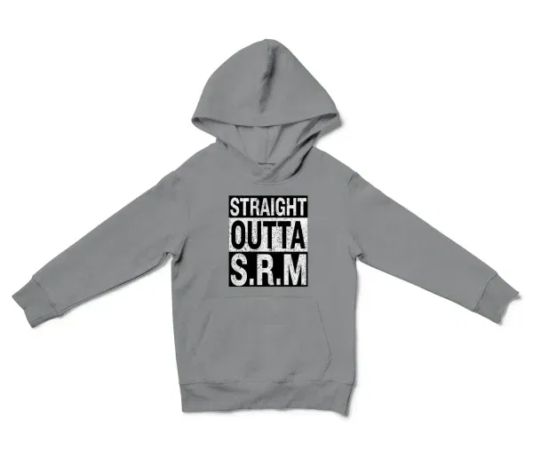 Straight Outta Srm University Unisex Youth Hoodie in Sport Grey Color