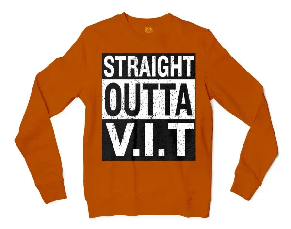 Straight Outta Vit Men/Unisex Long Sleeve T-Shirt in Texas Orange Color