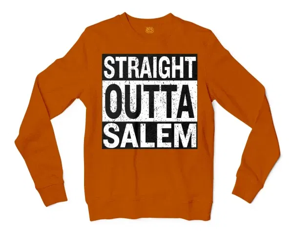 Straight Outta Salem Men/Unisex Long Sleeve T-Shirt in Texas Orange Color