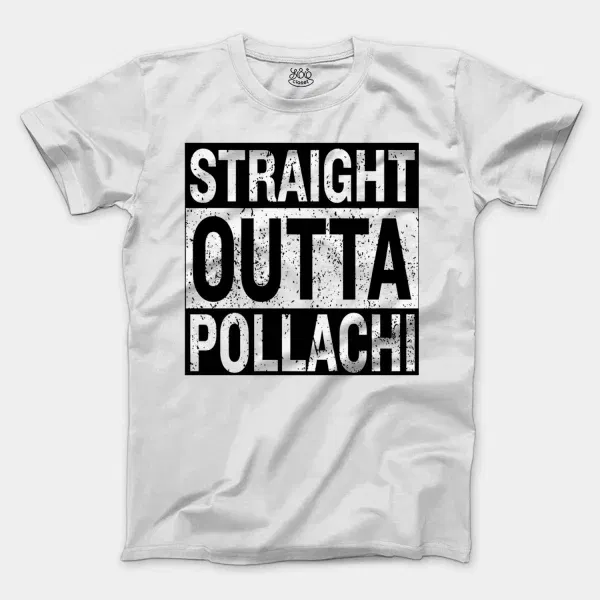 Straight Outta Pollachi Men/Unisex T-Shirt in White Color