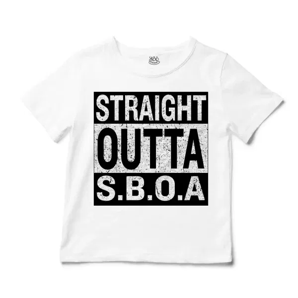 Straight Outta Sboa Unisex Toddler T-Shirt in White Color