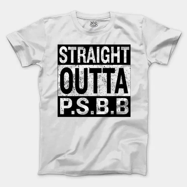 Straight Outta Psbb Men/Unisex T-Shirt in White Color