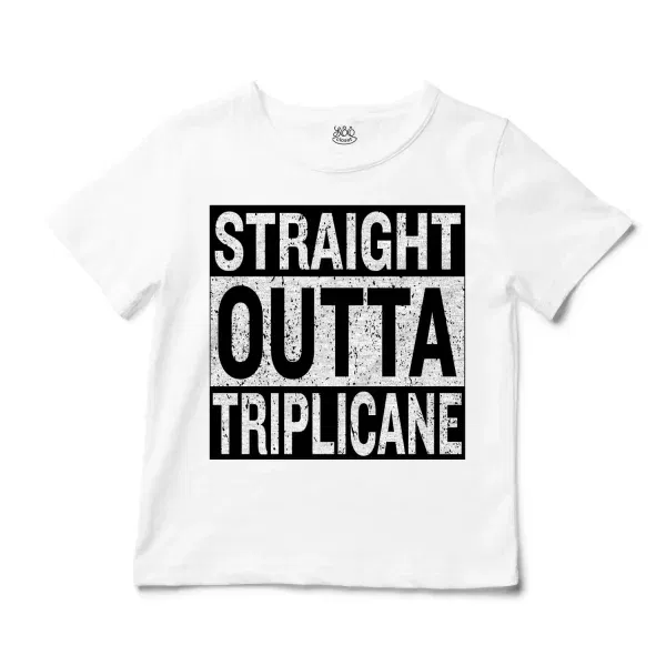 Straight Outta Triplicane Unisex Toddler T-Shirt in White Color