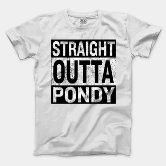 Straight Outta Pondy Men/Unisex T-Shirt in White Color