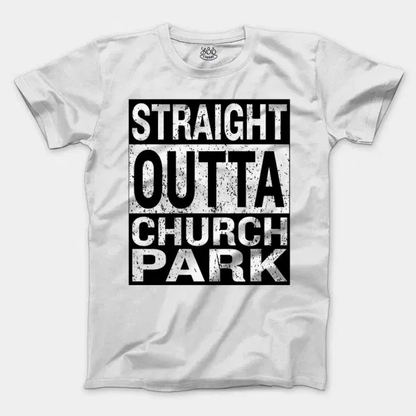 Straight Outta Church Park Men/Unisex T-Shirt in White Color