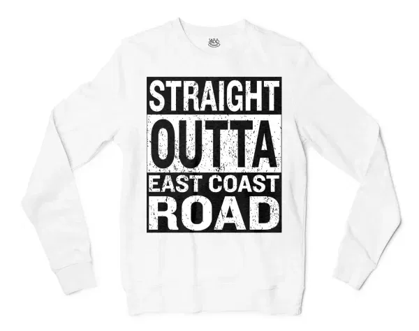 Straight Outta Ecr Men/Unisex Long Sleeve Sweatshirt in White Color