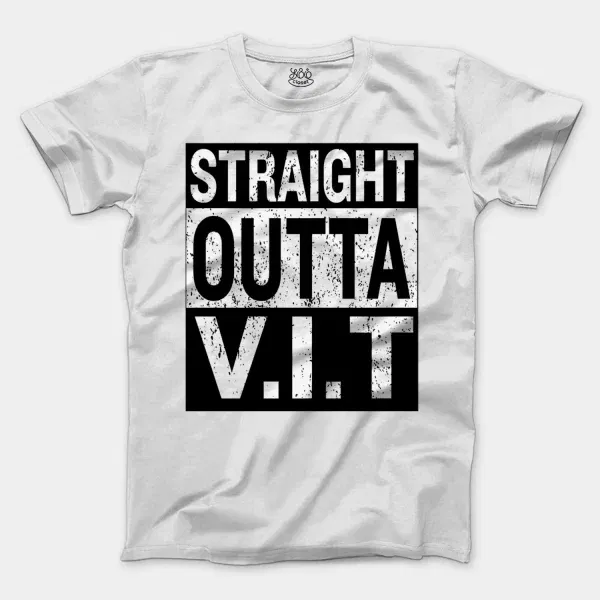 Straight Outta Vit Men/Unisex T-Shirt in White Color