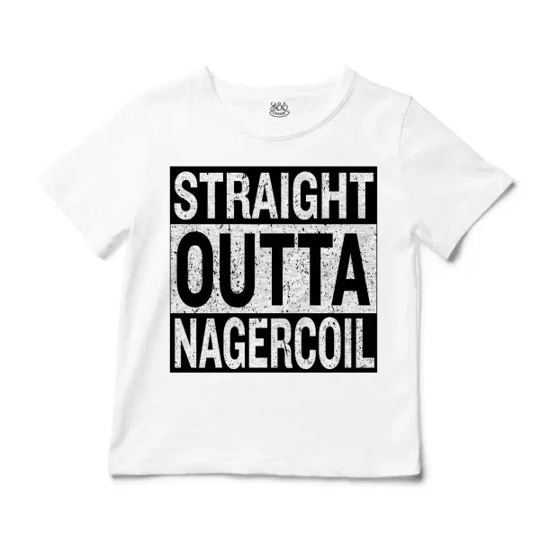 Straight Outta Nagercoil Unisex Toddler T-Shirt in White Color