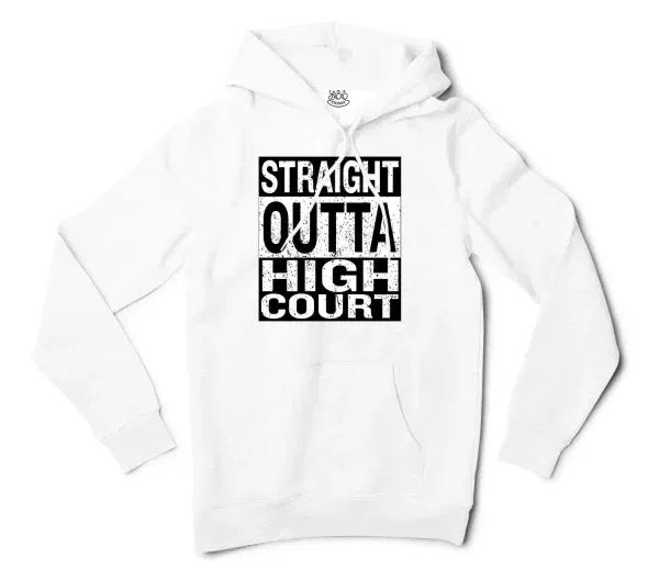 Straight Outta High Court Men/Unisex Hoodie in White Color