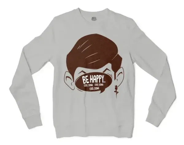 Be Happy, Cool Down, Cool Down, Cool Down Men/Unisex Long Sleeve T-Shirt in Ash Color