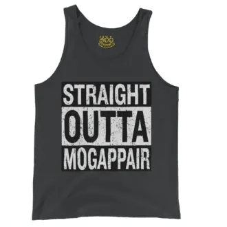 Straight Outta Mogappair Men/Unisex Tank Top in Black Color