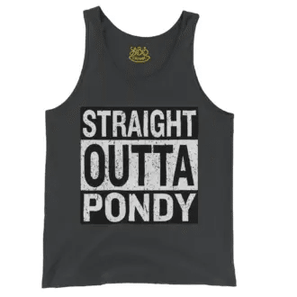 Straight Outta Pondy Men/Unisex Tank Top in Black Color